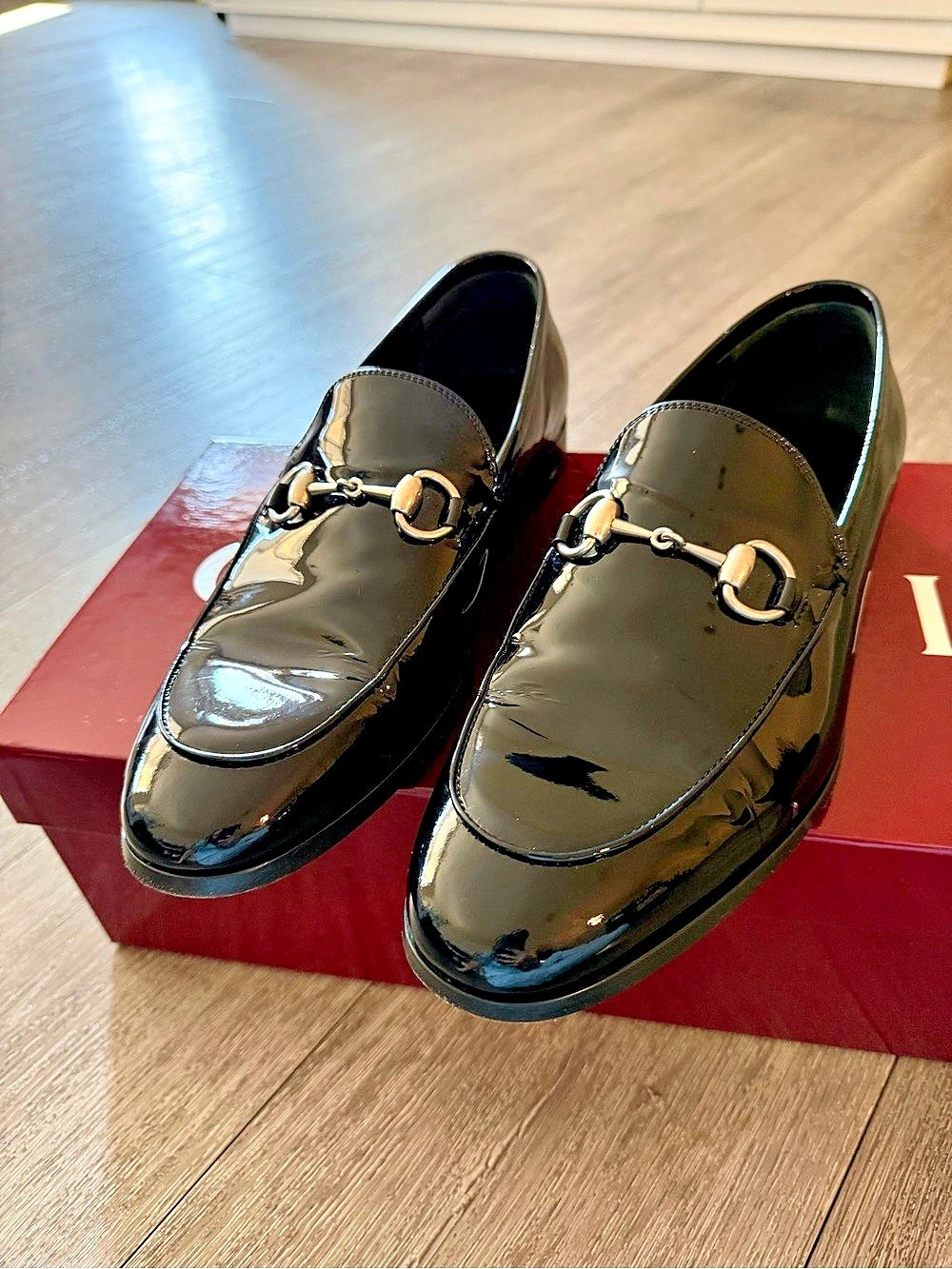 Gucci Next Patent Leather Bit Loafer Black